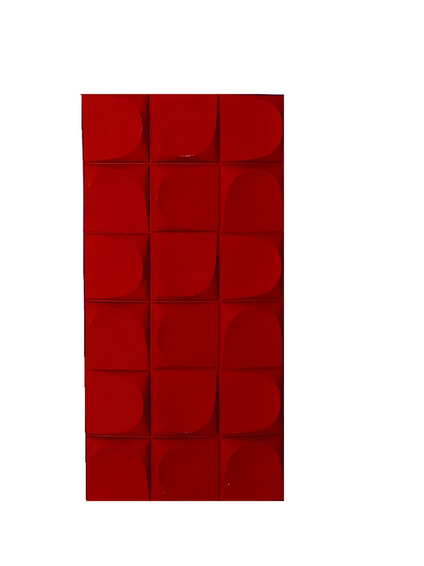 AB PU BB · Rounded square relief PU Wall Panel · Fiery Red