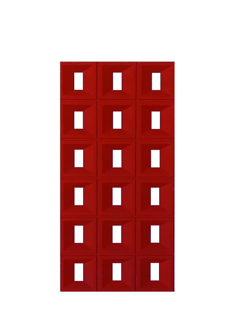 AB PU CSR · Recessed square grid PU Wall Panel · Brick Red