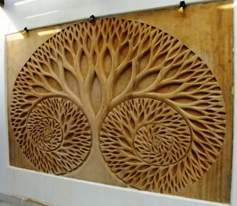 Spiral Tree of Life Stone Mural — OS-SM-008, view 1