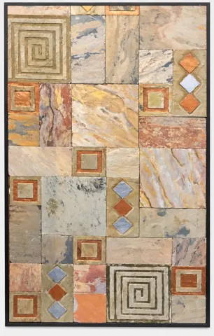 Square Spiral Geometric Stone Panel — OS-SM-165