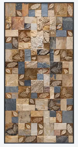 Dark Botanical Patchwork Stone Panel — OS-SM-160