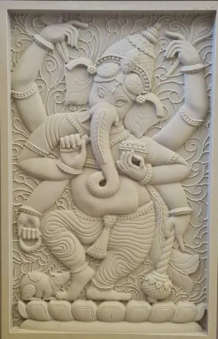 Standing Ganesha Ornamental Stone Mural — OS-SM-073, view 1