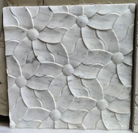 Pinwheel Floral Stone Relief Panel — OS-SM-096