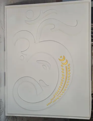 Minimal Ganesha Contour Stone Mural — OS-SM-012