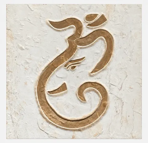 Om and Ganesha Fusion on Ivory Stone — OS-SM-177