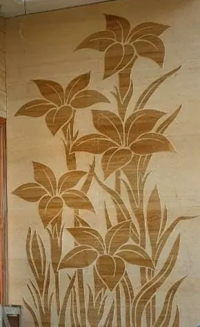 Tall Lily Garden Stone Mural — OS-SM-056, view 1