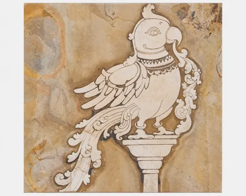 Ornamental Parrot Stone Relief — OS-SM-189