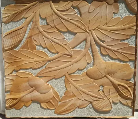 Layered Lotus Leaf Stone Relief — OS-SM-007
