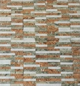 Earth and Ivory Strip Mosaic Natural Stone Wall Cladding — OS-NWC-102