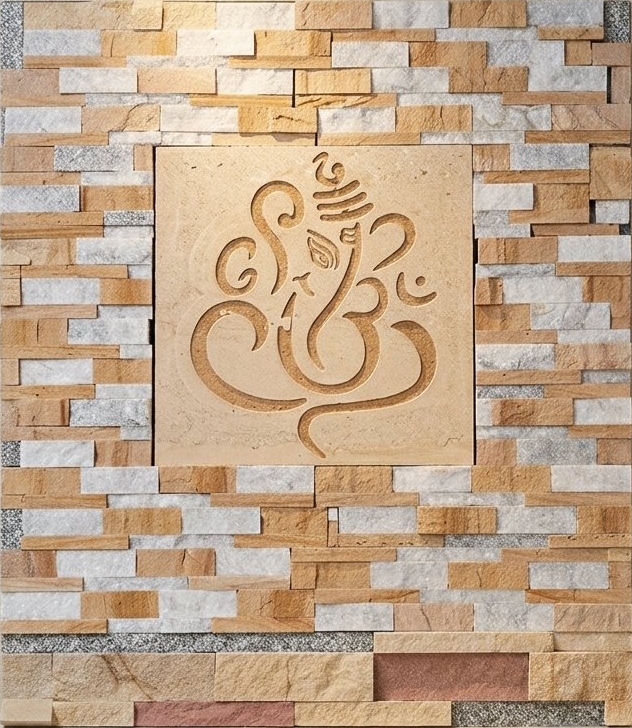 Ganesha Earth and Ivory Feature Natural Stone Wall Cladding — OS-NWC-110 Natural Stone Wall Cladding
