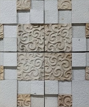Ivory Ornamental Centre Panel Natural Stone Wall Cladding — OS-NWC-124, view 2
