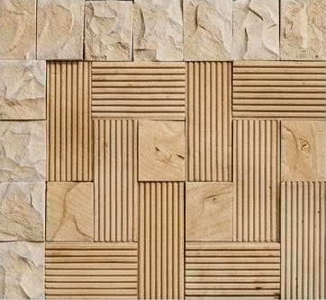 Sand Cross Fluted Mosaic Natural Stone Wall Cladding — OS-NWC-137