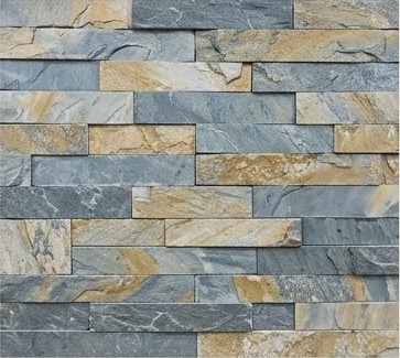 Blue Grey and Gold Veined Ledge Natural Stone Wall Cladding — OS-NWC-138