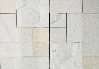Ivory Geometric Relief Mosaic Natural Stone Wall Cladding — OS-NWC-140