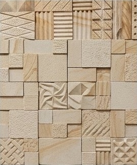 Sand Angular Relief Mosaic Natural Stone Wall Cladding — OS-NWC-142 Natural Stone Wall Cladding