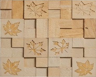 Sand Maple Leaf Relief Natural Stone Wall Cladding — OS-NWC-152