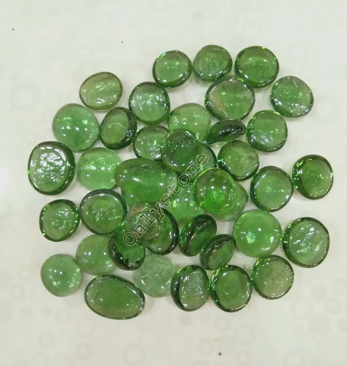 Green Glass Pebbles — OS-PB-017 Coloured & Glass Pebbles