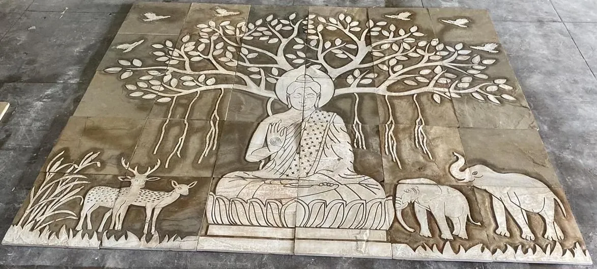 Buddha beneath Bodhi Tree with Woodland Animals — OS-SM-150, view 2