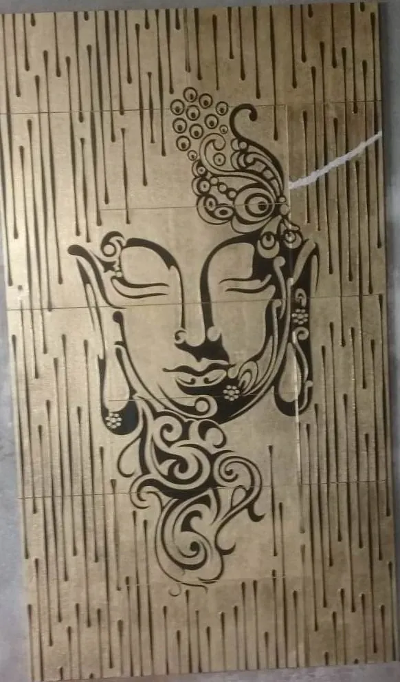 Buddha Portrait with Vertical Reed Texture — OS-SM-129, view 2