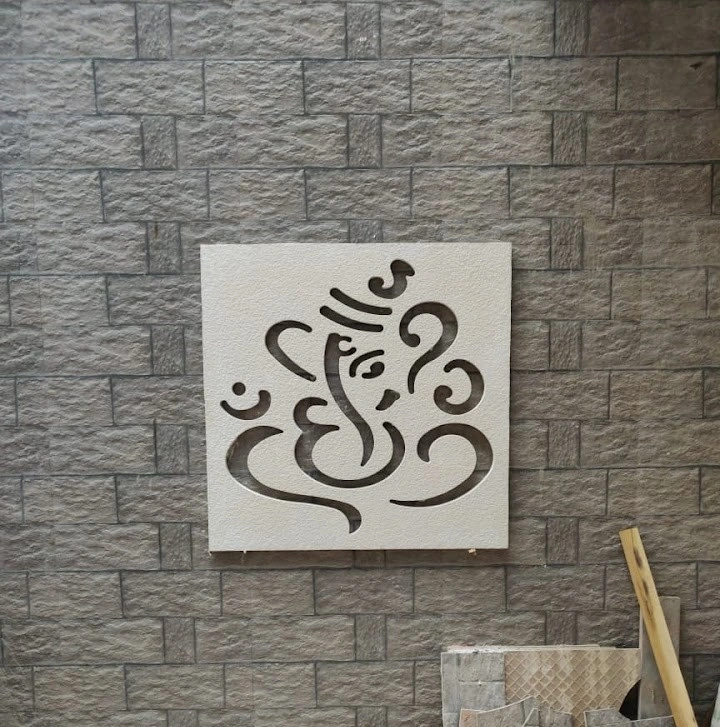 Ganesha Line Motif Stone Accent Panel — OS-SM-088 Carved Murals