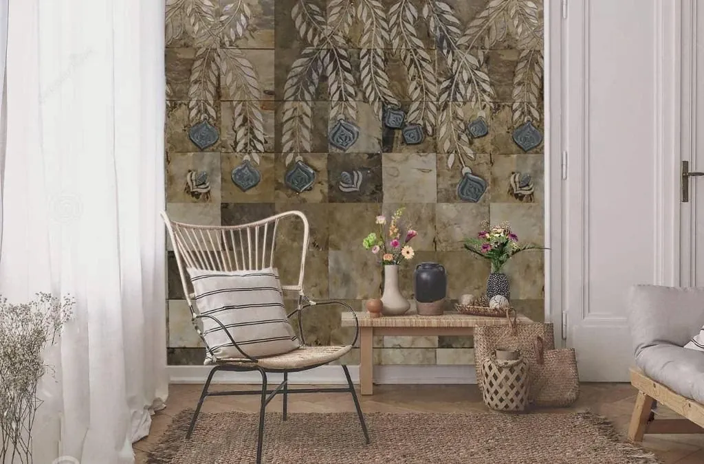 Leaf and Honeycomb Interior Stone Feature — OS-SM-154, view 2