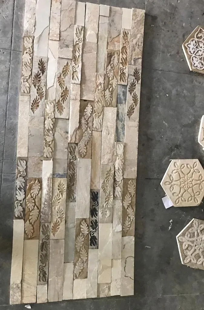 Narrow Strip Botanical Stone Panel — OS-SM-168, view 2