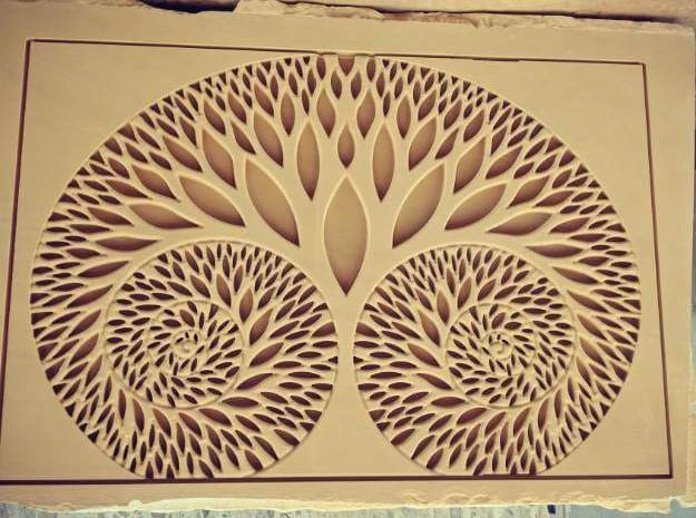 Spiral Tree of Life Stone Mural — OS-SM-008, view 2