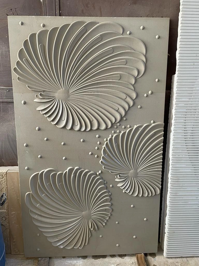 Three Spiral Fans Stone Relief — OS-SM-104 Relief Panels